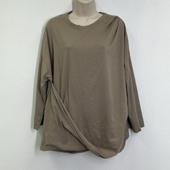Free People - Dallas Ground Coriander Long Sleeve Twisted Tunic Blouse Small - Picture 2 of 10